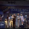 Actors Reid Shelton as Daddy Warbucks (3L) and Shelley Bruce as Annie (4L) in a scene from the Broadway production of the musical "Annie."