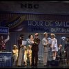 Actors Reid Shelton as Daddy Warbucks (3L) and Shelley Bruce as Annie (4L) in a scene from the Broadway production of the musical "Annie."