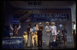 Actors Reid Shelton as Daddy Warbucks (3L) and Shelley Bruce as Annie (4L) in a scene from the Broadway production of the musical "Annie."