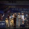 Actors Reid Shelton as Daddy Warbucks (3L) and Shelley Bruce as Annie (4L) in a scene from the Broadway production of the musical "Annie."