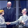 R-L) Shelley Bruce as Annie, Reid Shelton as Daddy Warbucks and Raymond Thorne as FDR in a scene from the Broadway production of the musical "Annie."