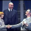 R-L) Shelley Bruce as Annie, Reid Shelton as Daddy Warbucks and Raymond Thorne as FDR in a scene from the Broadway production of the musical "Annie."