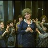 Actress Dorothy Loudon as Miss Hannigan (C) surrounded by orphans incl. Danielle Brisebois (2L) in a scene from the Broadway production of the musical "Annie."