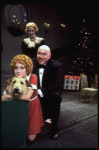 Shelley Bruce as Annie, Sandy Faison as Grace and Reid Shelton as Daddy Warbucks w. Sandy in a scene from the Broadway production of the musical "Annie."