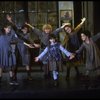 Actress Sarah Jessica Parker (L) w. orphans in a scene from the Broadway production of the musical "Annie."