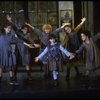 Actress Sarah Jessica Parker (L) w. orphans in a scene from the Broadway production of the musical "Annie."