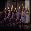 Actress Sarah Jessica Parker (2L) w. orphans in a scene from the Broadway production of the musical "Annie."