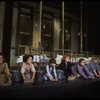 Actresses Shelley Bruce as Annie (C) and Sarah Jessica Parker (R) w. orphans in a scene from the Broadway production of the musical "Annie."