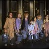 Actresses Shelley Bruce as Annie (C) and Sarah Jessica Parker (R) w. orphans in a scene from the Broadway production of the musical "Annie."