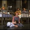 Actresses Shelley Bruce as Annie (C) and Sarah Jessica Parker (R) w. orphans in a scene from the Broadway production of the musical "Annie."