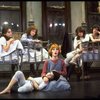 Actresses Shelley Bruce as Annie (C) and Sarah Jessica Parker (R) w. orphans in a scene from the Broadway production of the musical "Annie."