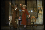 Actors Robert Fitch as Rooster and Alice Ghostley as Miss Hannigan in a scene from the Broadway production of the musical "Annie."