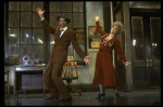 Actors Robert Fitch as Rooster and Alice Ghostley as Miss Hannigan in a scene from the Broadway production of the musical "Annie."