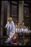 L-3L) Dorothy Loudon as Miss Hannigan, Shelley Bruce as Annie and Sarah Jessica Parker in a scene from the Broadway production of the musical "Annie."