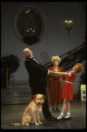 Reid Shelton as Daddy Warbucks, Shelley Bruce as Annie, Alice Ghostley as Miss Hannigan and Sandy in a scene from the Broadway production of the musical "Annie."