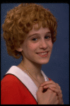 Actress Sarah Jessica Parker as Annie in costume for the Broadway production of the musical "Annie."