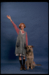 Actress Sarah Jessica Parker as Annie w. Sandy in a scene from the Broadway production of the musical "Annie."
