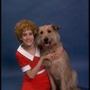 Actress Sarah Jessica Parker as Annie w. Sandy in a scene from the Broadway production of the musical "Annie."