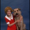 Actress Sarah Jessica Parker as Annie w. Sandy in a scene from the Broadway production of the musical "Annie."