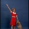 Actress Sarah Jessica Parker as Annie w. Sandy in a scene from the Broadway production of the musical "Annie."