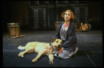 Actress Sarah Jessica Parker as Annie w. Sandy in a scene from the Broadway production of the musical "Annie."