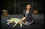 Actress Sarah Jessica Parker as Annie w. Sandy in a scene from the Broadway production of the musical "Annie."