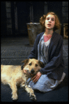 Actress Sarah Jessica Parker as Annie w. Sandy in a scene from the Broadway production of the musical "Annie."