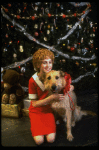 Actress Sarah Jessica Parker as Annie w. Sandy in a scene from the Broadway production of the musical "Annie."