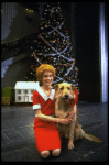 Actress Sarah Jessica Parker as Annie w. Sandy in a scene from the Broadway production of the musical "Annie."