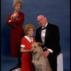 Sarah Jessica Parker as Annie, Reid Shelton as Daddy Warbucks, and Alice Ghostley as Miss Hannigan w. Sandy from the Broadway production of the musical "Annie."