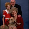 Sarah Jessica Parker as Annie, Reid Shelton as Daddy Warbucks, and Alice Ghostley as Miss Hannigan w. Sandy from the Broadway production of the musical "Annie."
