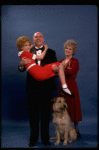 Sarah Jessica Parker as Annie, Reid Shelton as Daddy Warbucks, and Alice Ghostley as Miss Hannigan w. Sandy from the Broadway production of the musical "Annie."