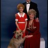 Sarah Jessica Parker as Annie, Reid Shelton as Daddy Warbucks, and Alice Ghostley as Miss Hannigan w. Sandy from the Broadway production of the musical "Annie."