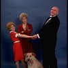 Sarah Jessica Parker as Annie, Reid Shelton as Daddy Warbucks, and Alice Ghostley as Miss Hannigan w. Sandy from the Broadway production of the musical "Annie."