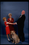 Sarah Jessica Parker as Annie, Reid Shelton as Daddy Warbucks, and Alice Ghostley as Miss Hannigan w. Sandy from the Broadway production of the musical "Annie."