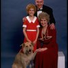 Sarah Jessica Parker as Annie, Reid Shelton as Daddy Warbucks, and Alice Ghostley as Miss Hannigan w. Sandy from the Broadway production of the musical "Annie."