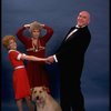Sarah Jessica Parker as Annie, Reid Shelton as Daddy Warbucks, and Alice Ghostley as Miss Hannigan w. Sandy from the Broadway production of the musical "Annie."