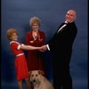 Sarah Jessica Parker as Annie, Reid Shelton as Daddy Warbucks, and Alice Ghostley as Miss Hannigan w. Sandy from the Broadway production of the musical "Annie."