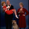 Sarah Jessica Parker as Annie, Reid Shelton as Daddy Warbucks, and Alice Ghostley as Miss Hannigan w. Sandy from the Broadway production of the musical "Annie."