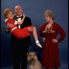 Sarah Jessica Parker as Annie, Reid Shelton as Daddy Warbucks, and Alice Ghostley as Miss Hannigan w. Sandy from the Broadway production of the musical "Annie."