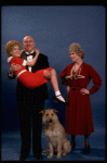 Sarah Jessica Parker as Annie, Reid Shelton as Daddy Warbucks, and Alice Ghostley as Miss Hannigan w. Sandy from the Broadway production of the musical "Annie."