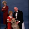 Sarah Jessica Parker as Annie, Reid Shelton as Daddy Warbucks, and Alice Ghostley as Miss Hannigan w. Sandy from the Broadway production of the musical "Annie."