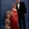 Sarah Jessica Parker as Annie, Reid Shelton as Daddy Warbucks, and Alice Ghostley as Miss Hannigan w. Sandy from the Broadway production of the musical "Annie."