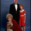 Sarah Jessica Parker as Annie, Reid Shelton as Daddy Warbucks, and Alice Ghostley as Miss Hannigan w. Sandy from the Broadway production of the musical "Annie."