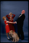 Sarah Jessica Parker as Annie, Reid Shelton as Daddy Warbucks, and Alice Ghostley as Miss Hannigan w. Sandy from the Broadway production of the musical "Annie."