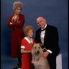 Sarah Jessica Parker as Annie, Reid Shelton as Daddy Warbucks, and Alice Ghostley as Miss Hannigan w. Sandy from the Broadway production of the musical "Annie."