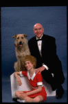 Sarah Jessica Parker as Annie and Reid Shelton as Daddy Warbucks w. Sandy in a scene from the Broadway production of the musical "Annie."