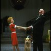 Sarah Jessica Parker as Annie and Reid Shelton as Daddy Warbucks w. Sandy in a scene from the Broadway production of the musical "Annie."