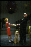 Sarah Jessica Parker as Annie and Reid Shelton as Daddy Warbucks w. Sandy in a scene from the Broadway production of the musical "Annie."