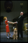 Sarah Jessica Parker as Annie and Reid Shelton as Daddy Warbucks w. Sandy in a scene from the Broadway production of the musical "Annie."